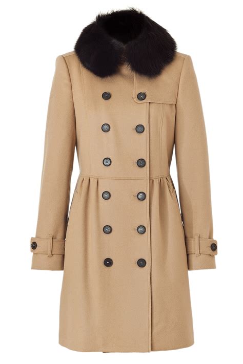 burberry wool cashmere coat with fur|Burberry cashmere camel overcoat.